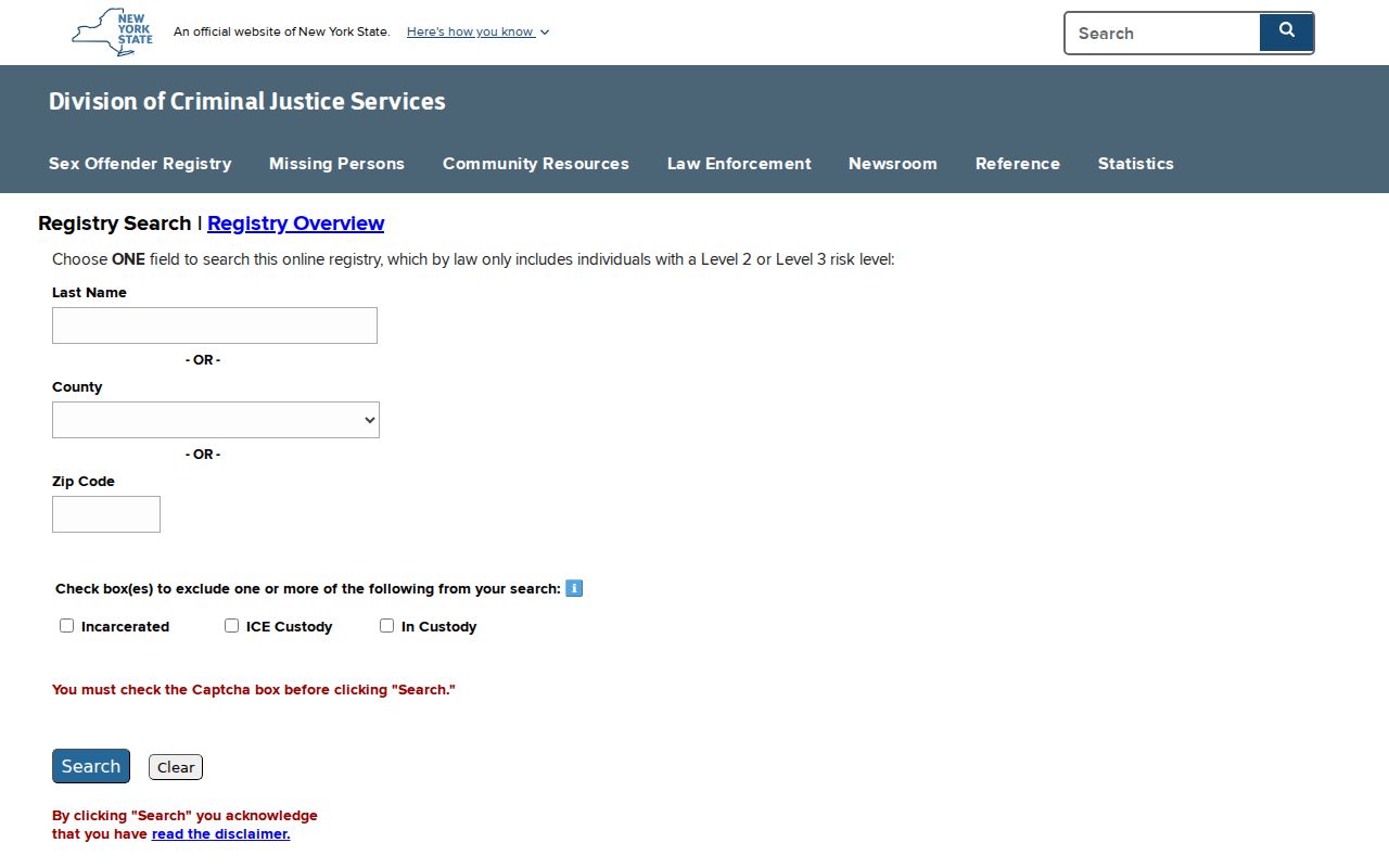 Onondaga County neighbors New York SORA directory search limits